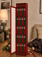Firelight Red mini book advent calendar, door open showing 25 numbered drawers